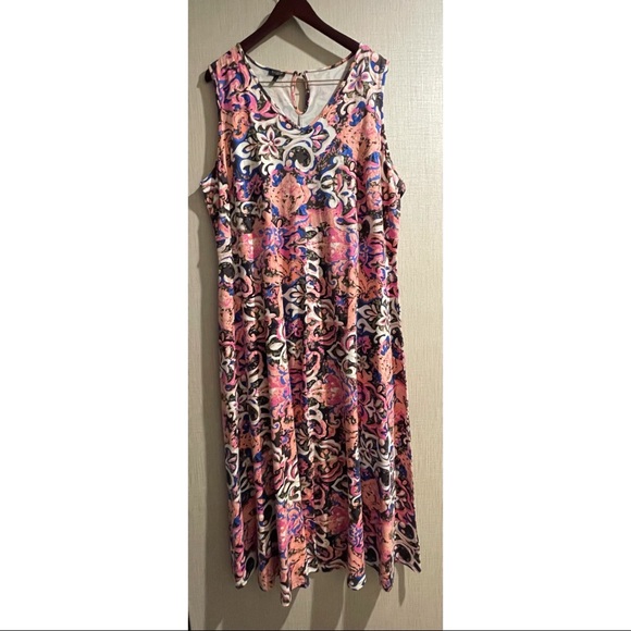 Talbots Dresses & Skirts - Talbots Multi Color Flower Sleeveless Dress White Pink Purple